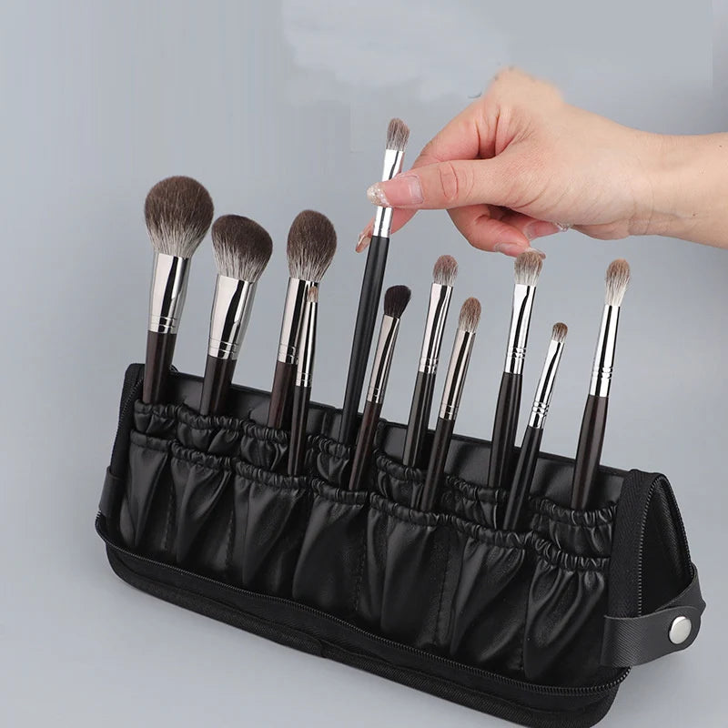 Ultimate Foldable Makeup Brush Organizer - 29/23 Holes Zipper Cosmetic Storage Bag for Stylish Women