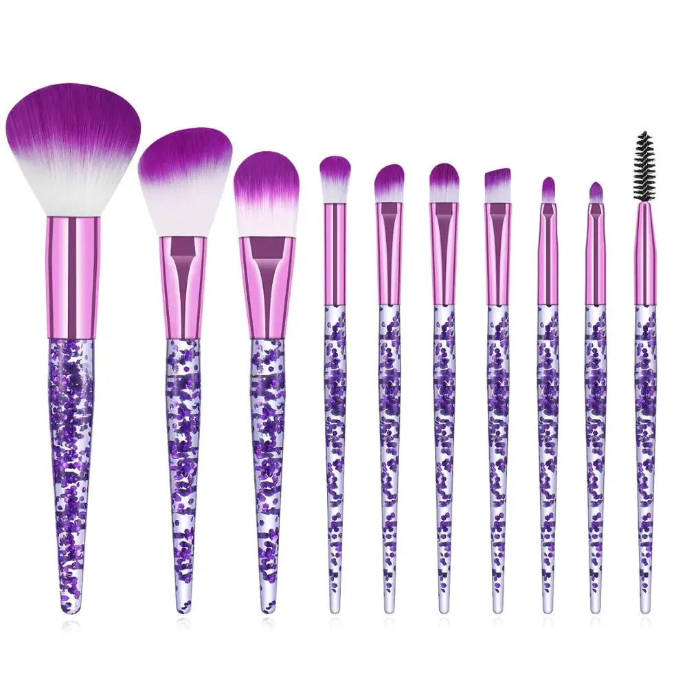 Elevate Your Makeup Game with the 6/7/10PCS Professional Diamond Crystal Brush Set - Perfect for Flawless Foundation, Blush, and Eye Shadow Application!