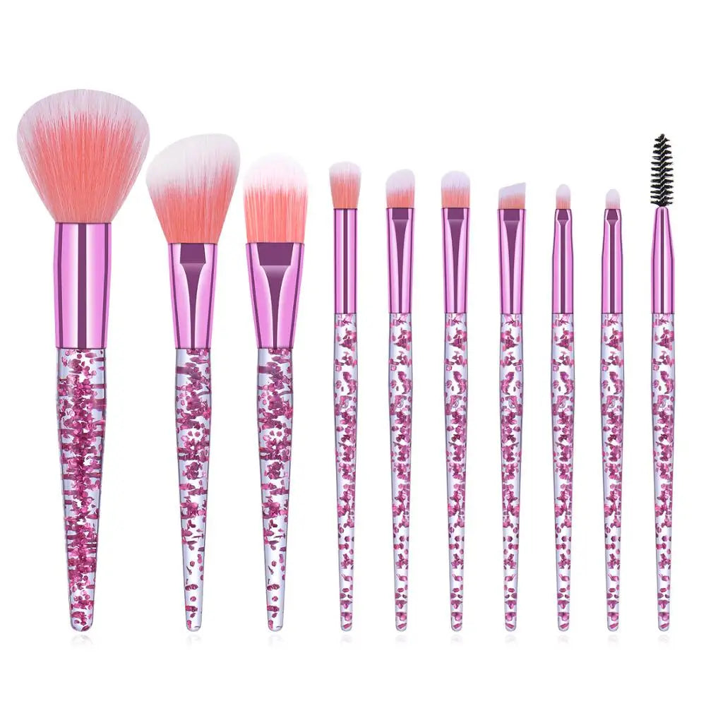 Elevate Your Makeup Game with the 6/7/10PCS Professional Diamond Crystal Brush Set - Perfect for Flawless Foundation, Blush, and Eye Shadow Application!