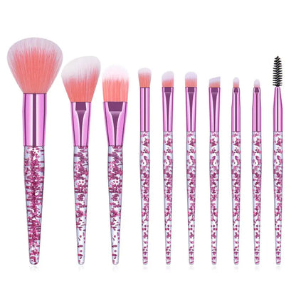 Elevate Your Makeup Game with the 6/7/10PCS Professional Diamond Crystal Brush Set - Perfect for Flawless Foundation, Blush, and Eye Shadow Application!