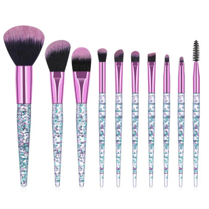 Elevate Your Makeup Game with the 6/7/10PCS Professional Diamond Crystal Brush Set - Perfect for Flawless Foundation, Blush, and Eye Shadow Application!