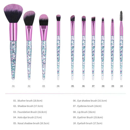 Elevate Your Makeup Game with the 6/7/10PCS Professional Diamond Crystal Brush Set - Perfect for Flawless Foundation, Blush, and Eye Shadow Application!