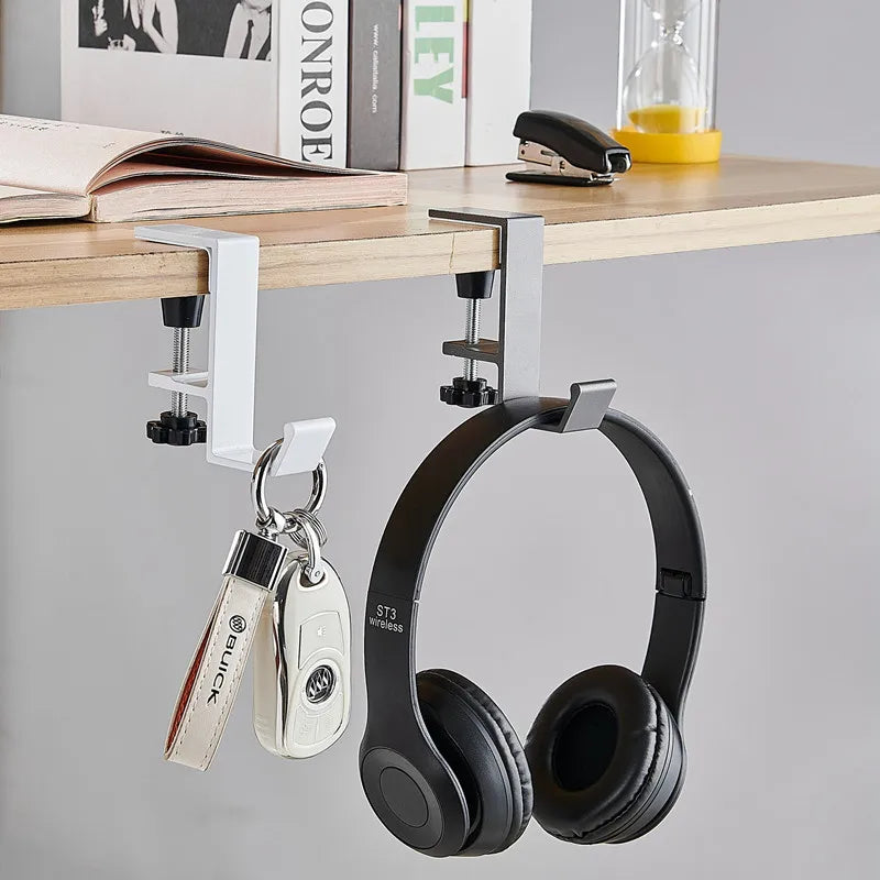 Elevate Your Space with the 1/2Pc Adjustable Desk Edge Hook - Perfect for Gaming Headsets, Backpacks, and More!