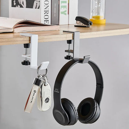Elevate Your Space with the 1/2Pc Adjustable Desk Edge Hook - Perfect for Gaming Headsets, Backpacks, and More!