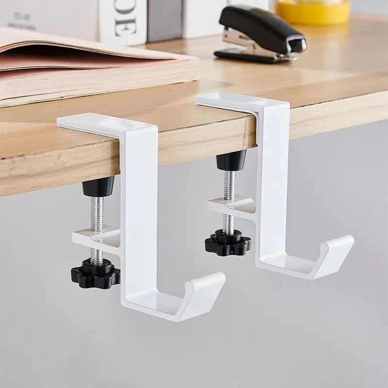 Elevate Your Space with the 1/2Pc Adjustable Desk Edge Hook - Perfect for Gaming Headsets, Backpacks, and More!