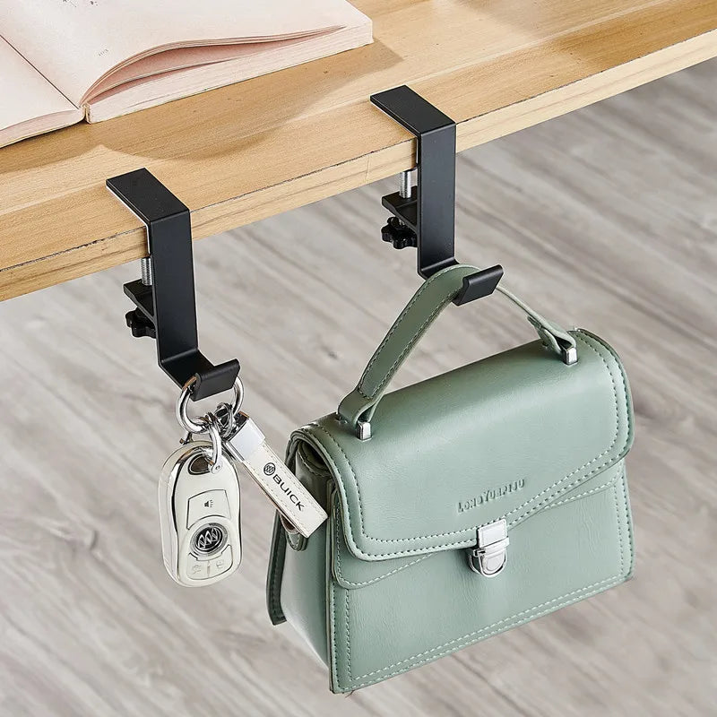 Elevate Your Space with the 1/2Pc Adjustable Desk Edge Hook - Perfect for Gaming Headsets, Backpacks, and More!