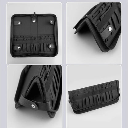 Ultimate Foldable Makeup Brush Organizer - 29/23 Holes Zipper Cosmetic Storage Bag for Stylish Women