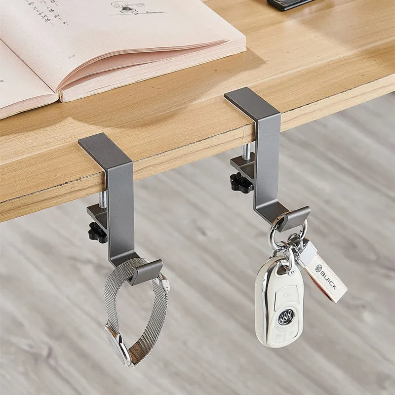 Elevate Your Space with the 1/2Pc Adjustable Desk Edge Hook - Perfect for Gaming Headsets, Backpacks, and More!