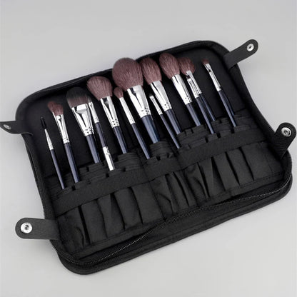 Ultimate Foldable Makeup Brush Organizer - 29/23 Holes Zipper Cosmetic Storage Bag for Stylish Women